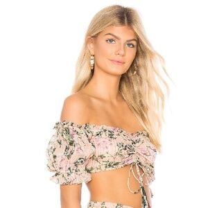 Rococo Sand Flora Peach Crop Top